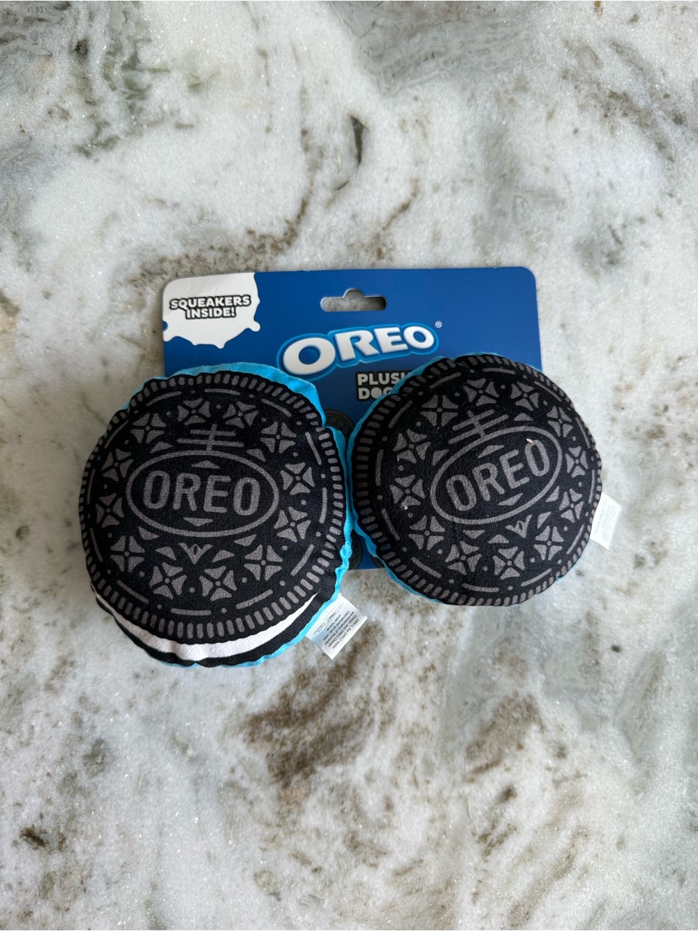 Plush Oreo Cookie squeaky Dog Toy Set